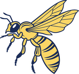 Beautiful Bee vector silhouette isolated art on white background 