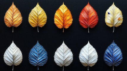 Autumnal Leaf Collection: A Spectrum of Colors
