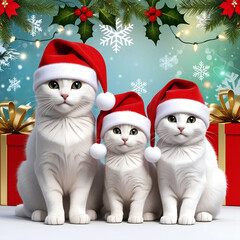 santa claus and a cat
