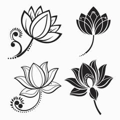 set of floral elements