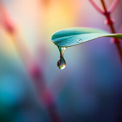 water drops on a leaf