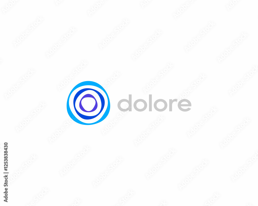 Poster abstract logo from colorful circles. universal waves rotation sign. creative tech science symbol. il