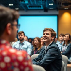 Conference, meeting, lecture, education, conference, general meeting, gathering, people, company, business, office, auditorium, meeting room, buyer, ppt, discussion, free talk,