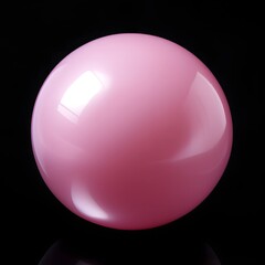 Obraz premium Shimmering Pink Plastic Sphere Floating Against Black Backdrop