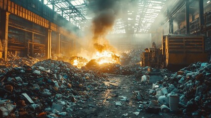 Burning garbage in an industrial setting