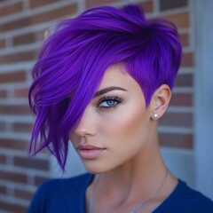 Stunning Purple Pixie Haircut: Vibrant Short Hair Style for Women