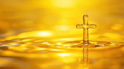 Golden Cross Water Reflection