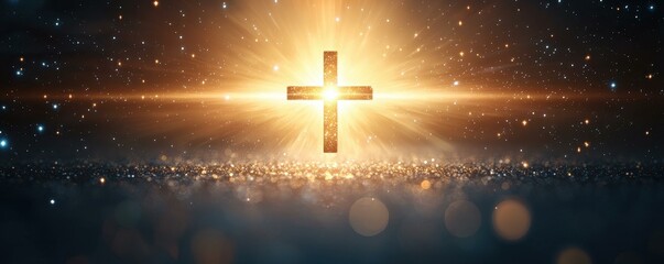 Fototapeta premium Radiant Cross, Celestial Glow