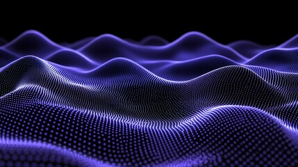 Purple data wave, dark background, digital