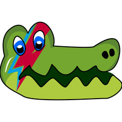 Cartoon Cute crocodile of a lightning face.  flat design. Vector illustration