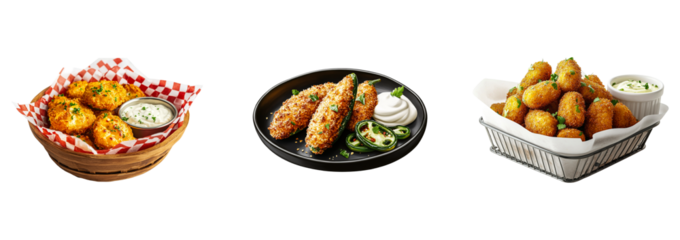 Rustic Jalapeño Poppers with Melty Cheese Filling on a Transparent Background