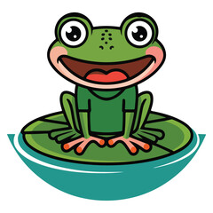 funny frog is on his stomach