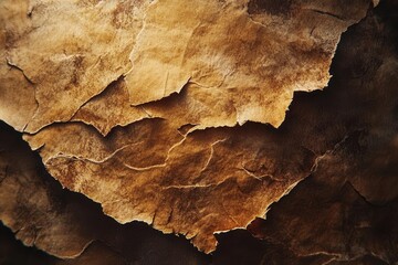 Fototapeta premium Torn Brown Paper Texture Background, Close-Up Shot for Craft Projects or Vintage Design