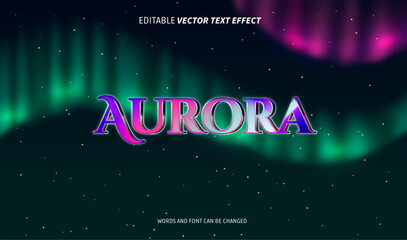 aurora editable text effect