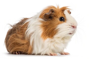 Fototapeta premium texel guinea pig isolated on white background