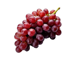Fototapeta premium Fresh bunch grapes white transparent background natural realistic studio light close-up vibrant texture shiny detail organic healthy sweet ripe clean isolated isolated background.