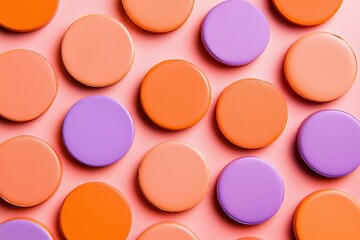 Obraz premium Colorful round shapes in orange and purple hues.