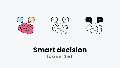 Smart decision Icons thin line and glyph vector icon stock illustration