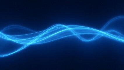 Abstract blue wave background. Generative Ai.