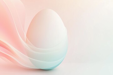 Fototapeta premium High-quality Easter flyer template with Easter egg and modern pastel accents