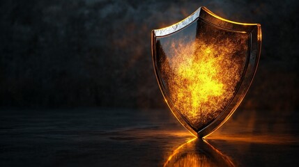 Fiery Shield Representing Data Protection for Corporate Designs, Asset Protection, Insurance, Blogs, Websites