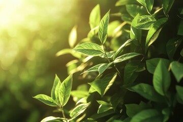 Young Withania Plant Growing Vibrantly Amidst Rolling Countryside Hills Under Soft Morning Sunlight