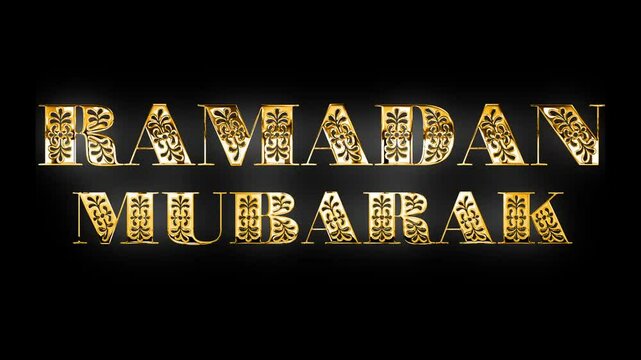Ramadan Mubarak Islamic month celebrations with creative text deign golden glow light animation video