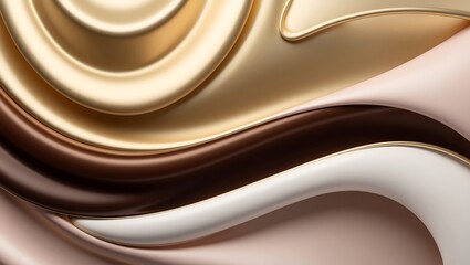 Fototapeta premium Gradient wave with Organic Fluid Gold and Brown Motion