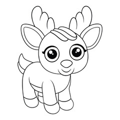 Obraz premium a baby moose coloring pages Vector illustration for coloring books 