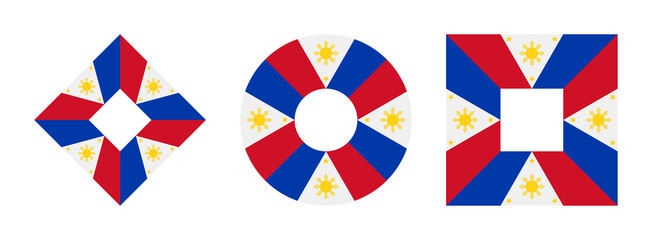 Fototapeta premium philippines flag icon set. vector illustration isolated on white background