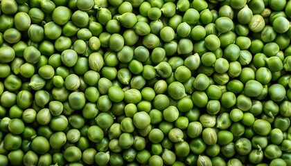 Fresh green peas creating a vibrant texture