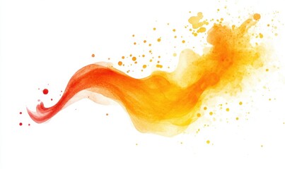 Abstract orange watercolor splash; design element