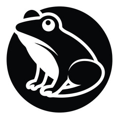Frog logo icon silhouette vector illustration.