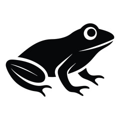Frog logo icon silhouette vector illustration.