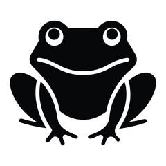 Frog logo icon silhouette vector illustration.
