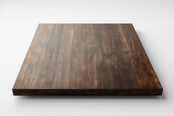 Dark Brown Wooden Tabletop Mockup Isolated on White Background for Versatile Design Projects