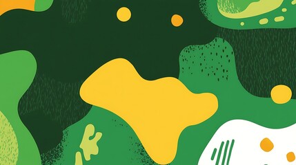 Fototapeta premium Abstract green yellow shapes background