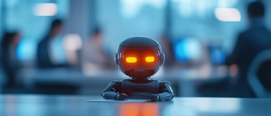 robot working in an office