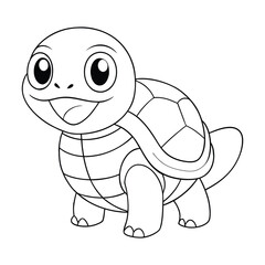 turtle with a big smile coloring pages Vector illustration for coloring books 