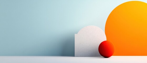 minimalist background with geometric shapes in pastel colors