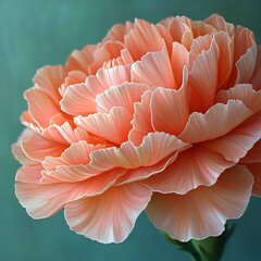 Closeup of pink carnation petals green background detailed vibrant natural beauty