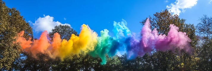 Holi powders rainbow explosion