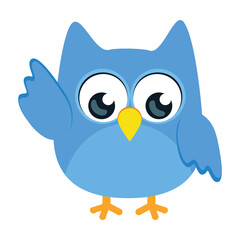 Blue Color Owl Vector Illustration.eps