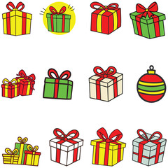 Christmas bundle icon art and illustrator eps