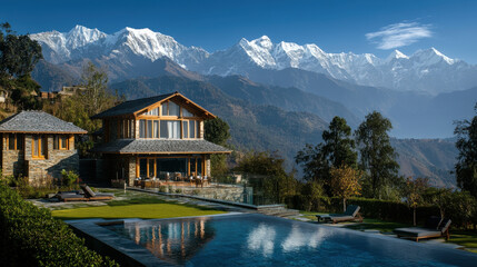 Obraz premium Luxury Retreat in the Mountains 