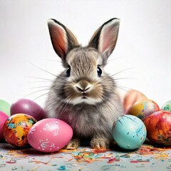 Easter bunny and eggs