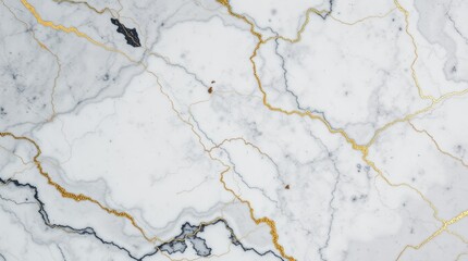 Obraz premium White Marble Texture with Golden Veins and Gray Streaks – High-Resolution Luxury Surface