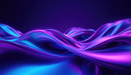 Naklejka premium Futuristic Neon Wave Background with Glowing Abstract Fluid Design.