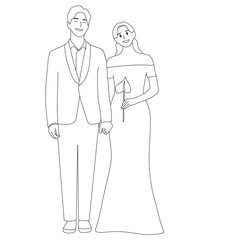 vector illustration of senior couple