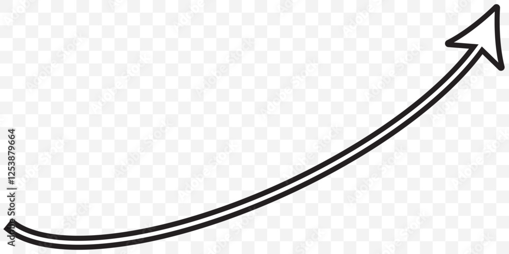 Aufkleber wavy curved long arrow icon. long line arrow vector. flat style arrow symbol. arrow on a white backg